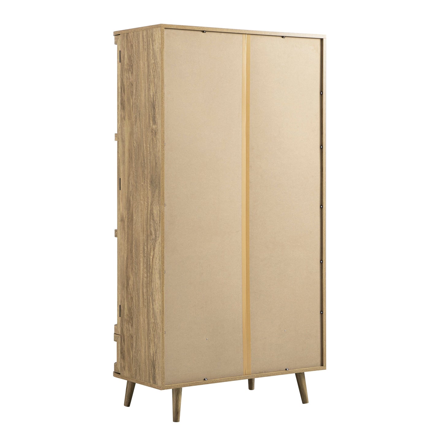 Armoire double en rotin courbé Izzy, naturel