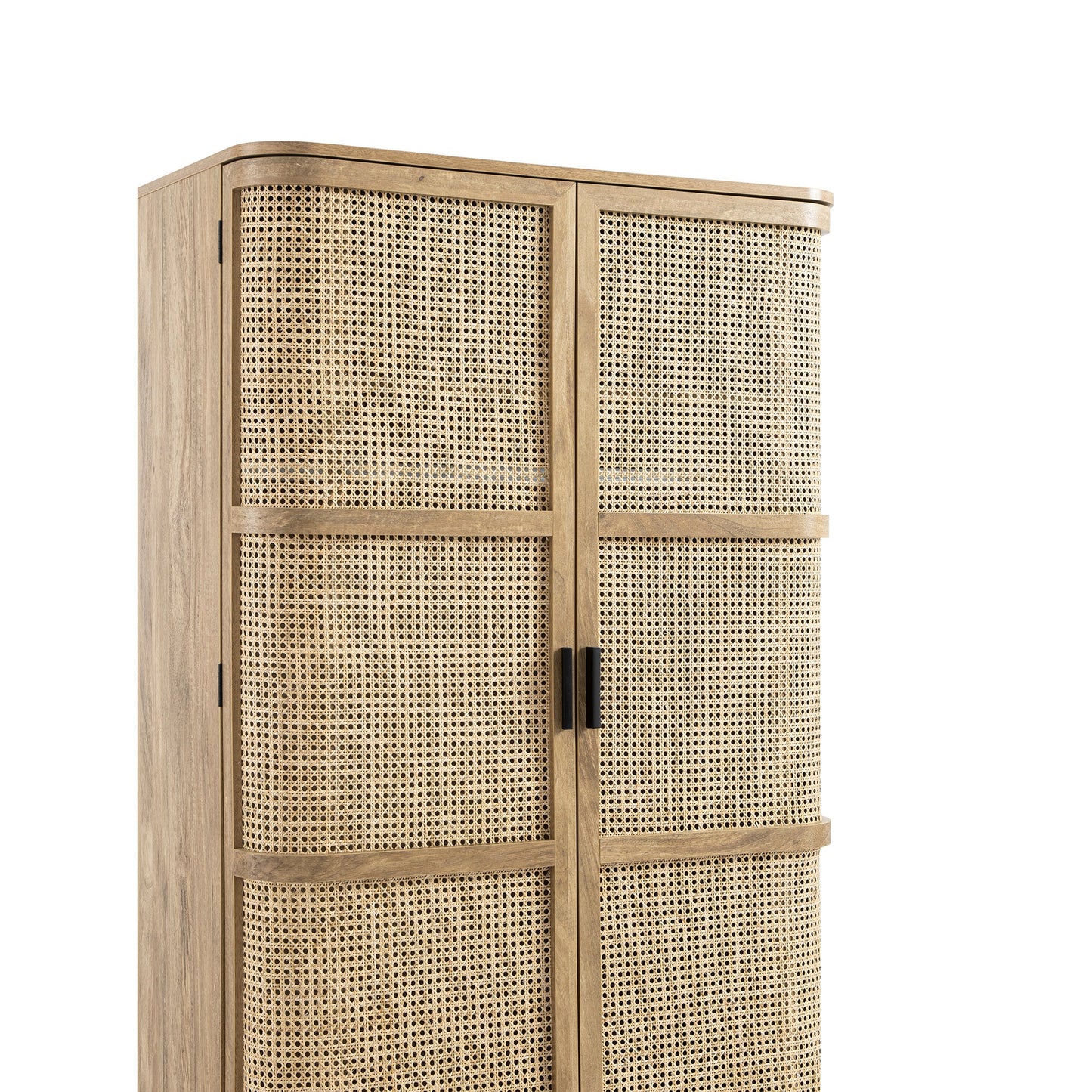 Armoire double en rotin courbé Izzy, naturel