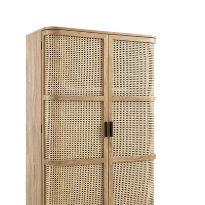 Armoire double en rotin courbé Izzy, naturel