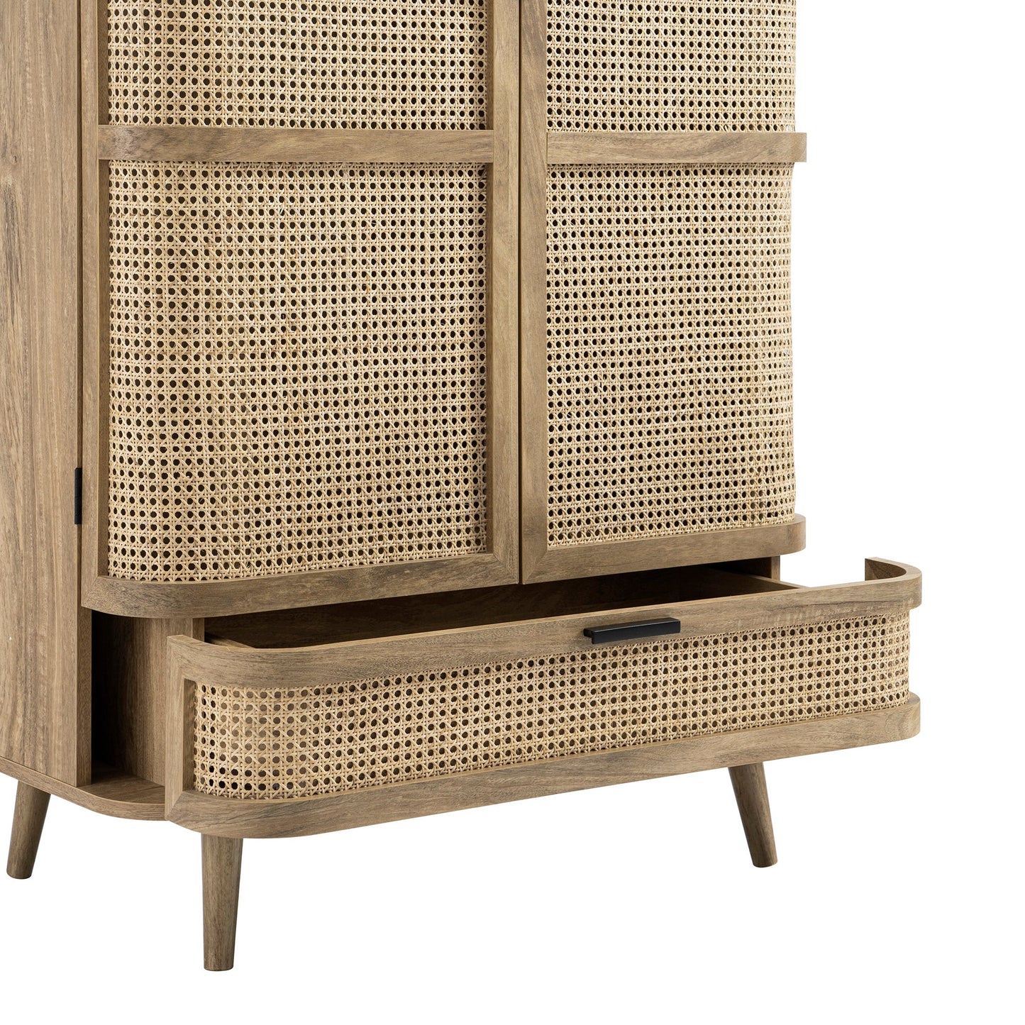 Armoire double en rotin courbé Izzy, naturel