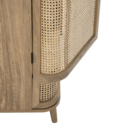 Armoire double en rotin courbé Izzy, naturel