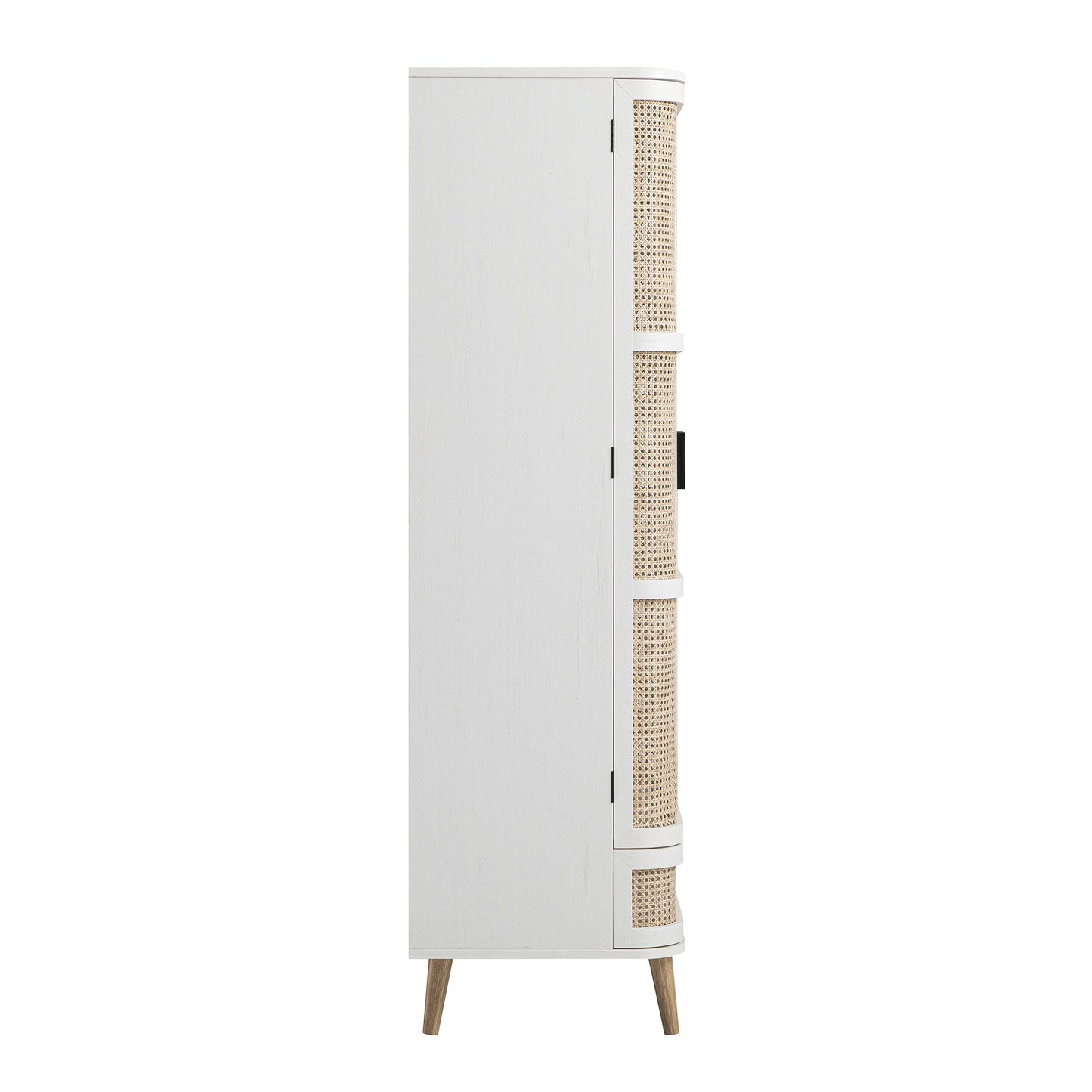 Armoire double courbée en rotin Izzy, blanche