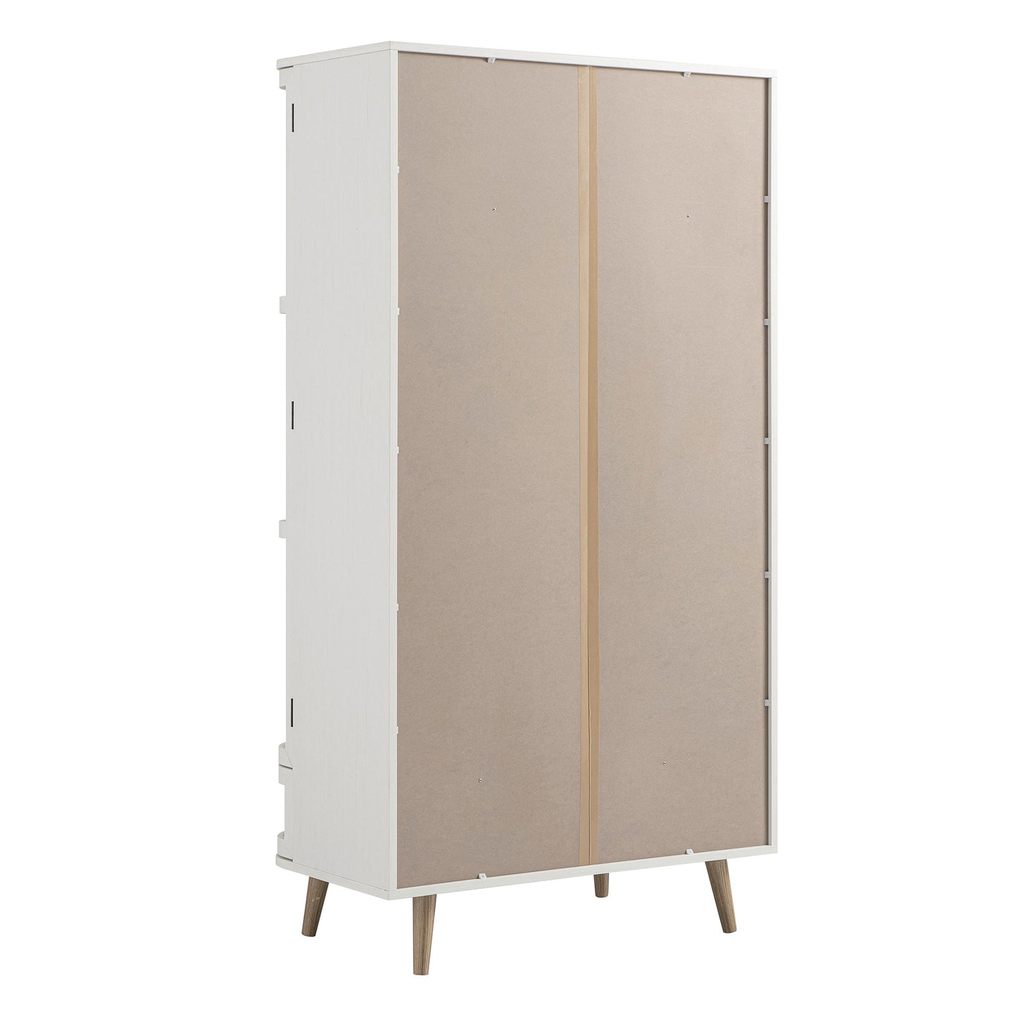 Armoire double courbée en rotin Izzy, blanche