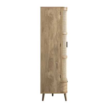 Armoire triple en rotin courbé Izzy, naturel