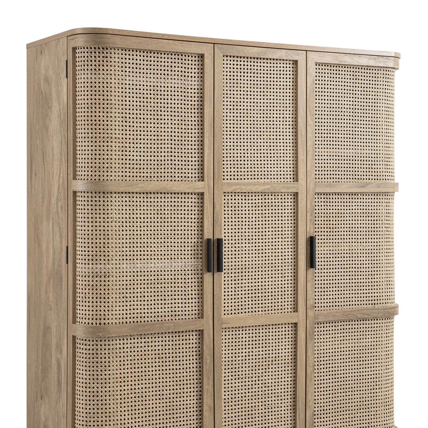 Armoire triple en rotin courbé Izzy, naturel