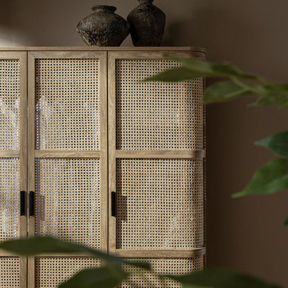 Armoire triple en rotin courbé Izzy, naturel