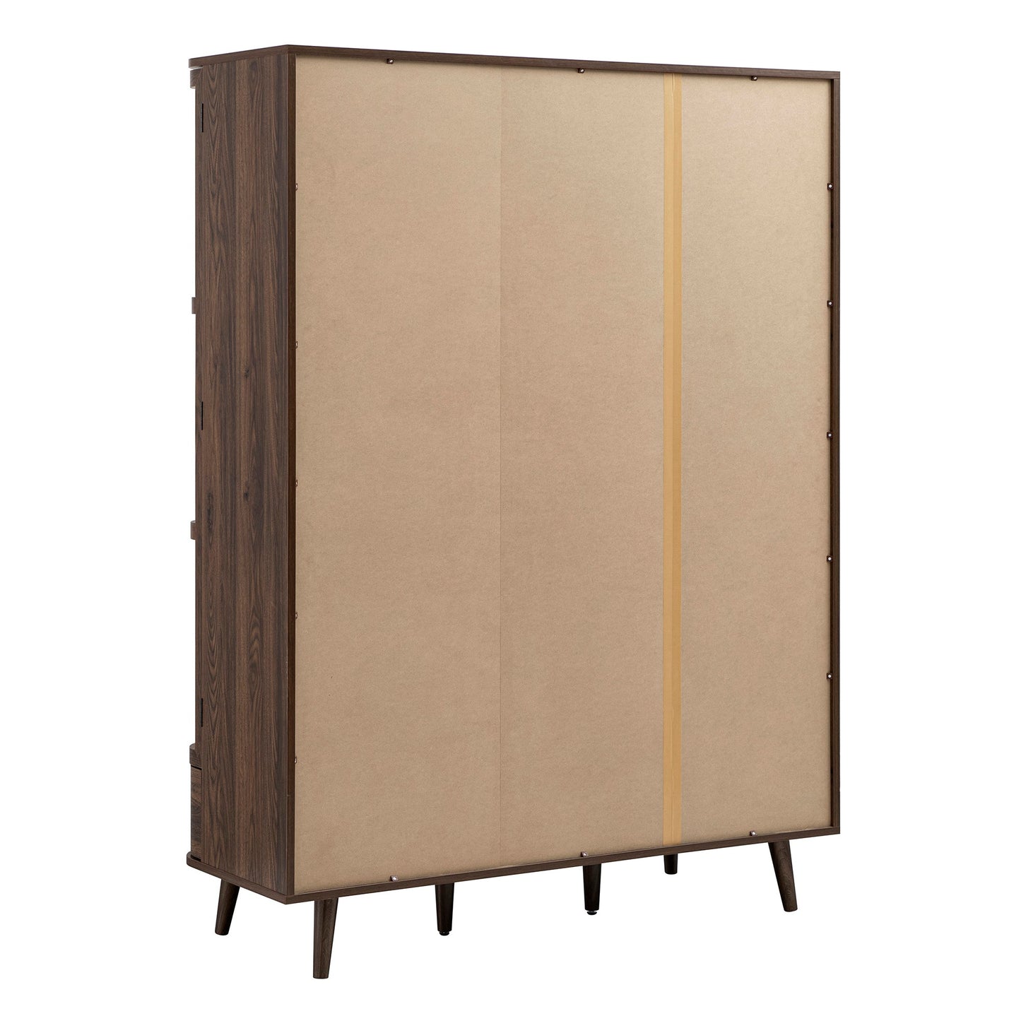 Armoire triple en rotin courbé Izzy, noyer