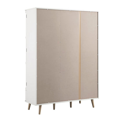 Armoire triple en rotin courbé Izzy, blanche