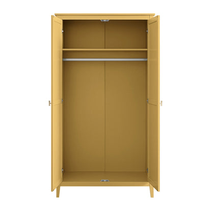 Armoire double Oakham, rotin jaune