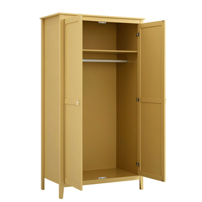 Armoire double Oakham, rotin jaune