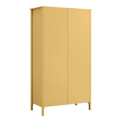 Armoire double Oakham, rotin jaune