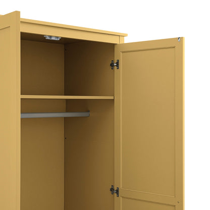 Armoire double Oakham, rotin jaune