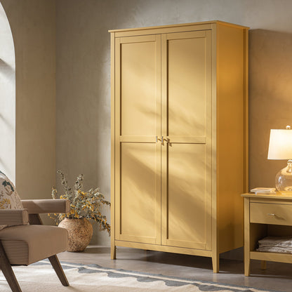 Armoire double Oakham, rotin jaune