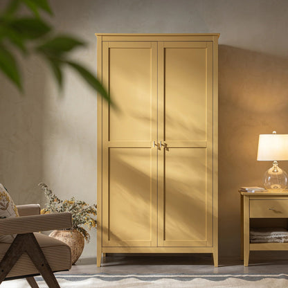 Armoire double Oakham, rotin jaune