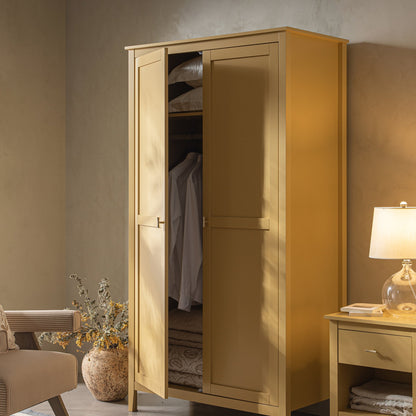 Armoire double Oakham, rotin jaune