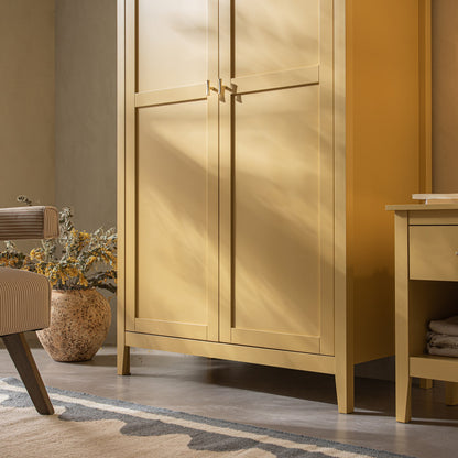 Armoire double Oakham, rotin jaune