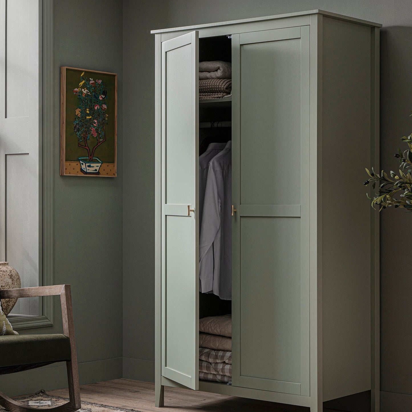 Armoire double Oakham, sauge du désert