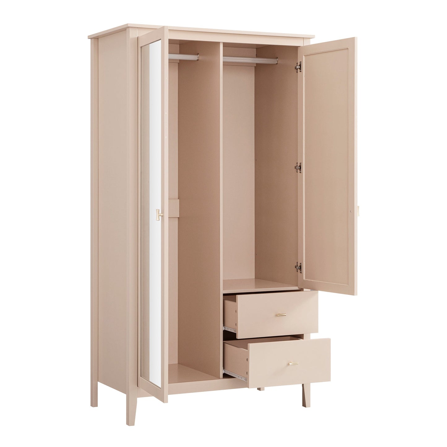 Armoire double miroir Oakham, rose nude