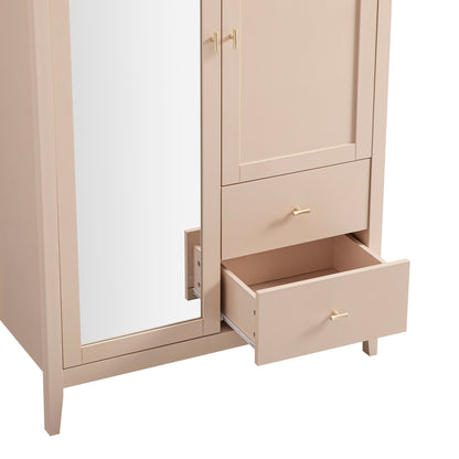 Armoire double miroir Oakham, rose nude