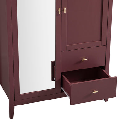 Armoire double miroir Oakham, cerisier sauvage