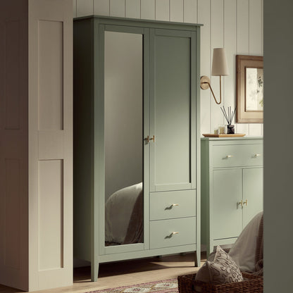 Armoire double miroir Oakham, sauge du désert
