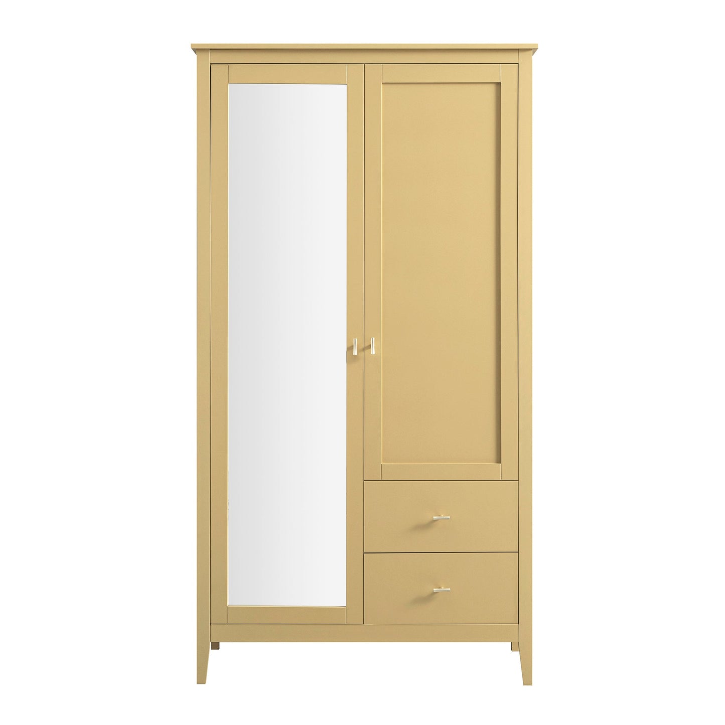 Armoire double miroir Oakham, rotin jaune
