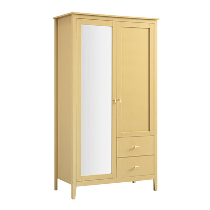 Armoire double miroir Oakham, rotin jaune