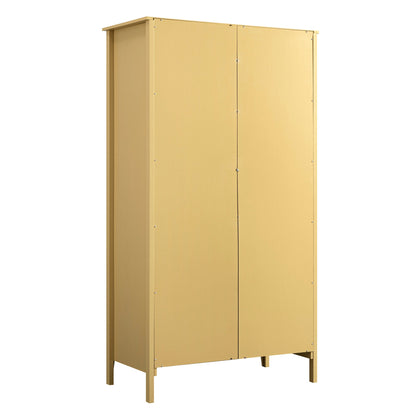 Armoire double miroir Oakham, rotin jaune