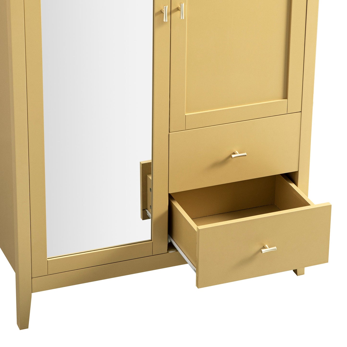 Armoire double miroir Oakham, rotin jaune