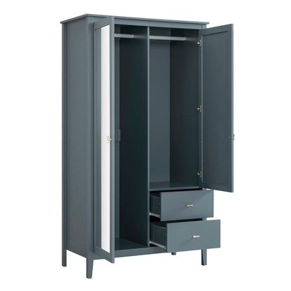 Armoire double miroir Oakham, bleu orageux