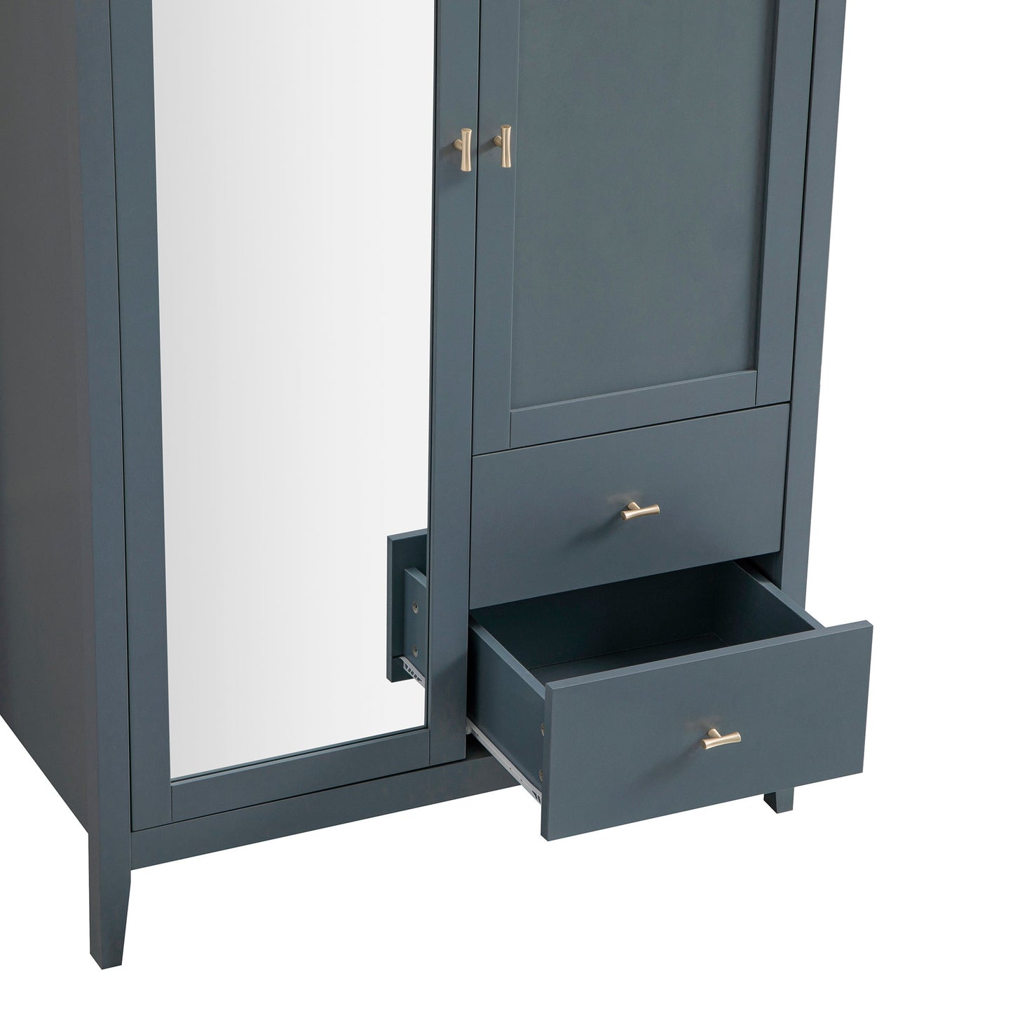 Armoire double miroir Oakham, bleu orageux
