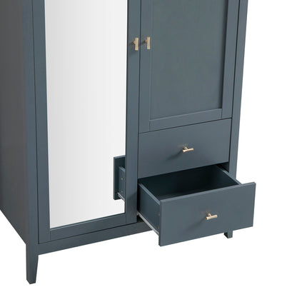 Armoire double miroir Oakham, bleu orageux