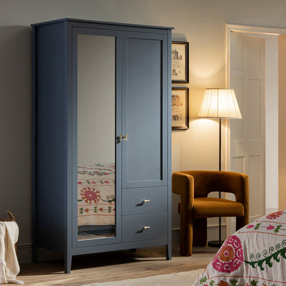 Armoire double miroir Oakham, bleu orageux