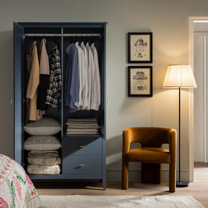 Armoire double miroir Oakham, bleu orageux