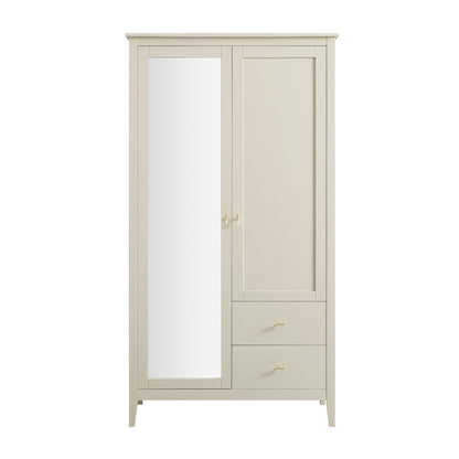 Armoire double miroir Oakham, blanc ombré
