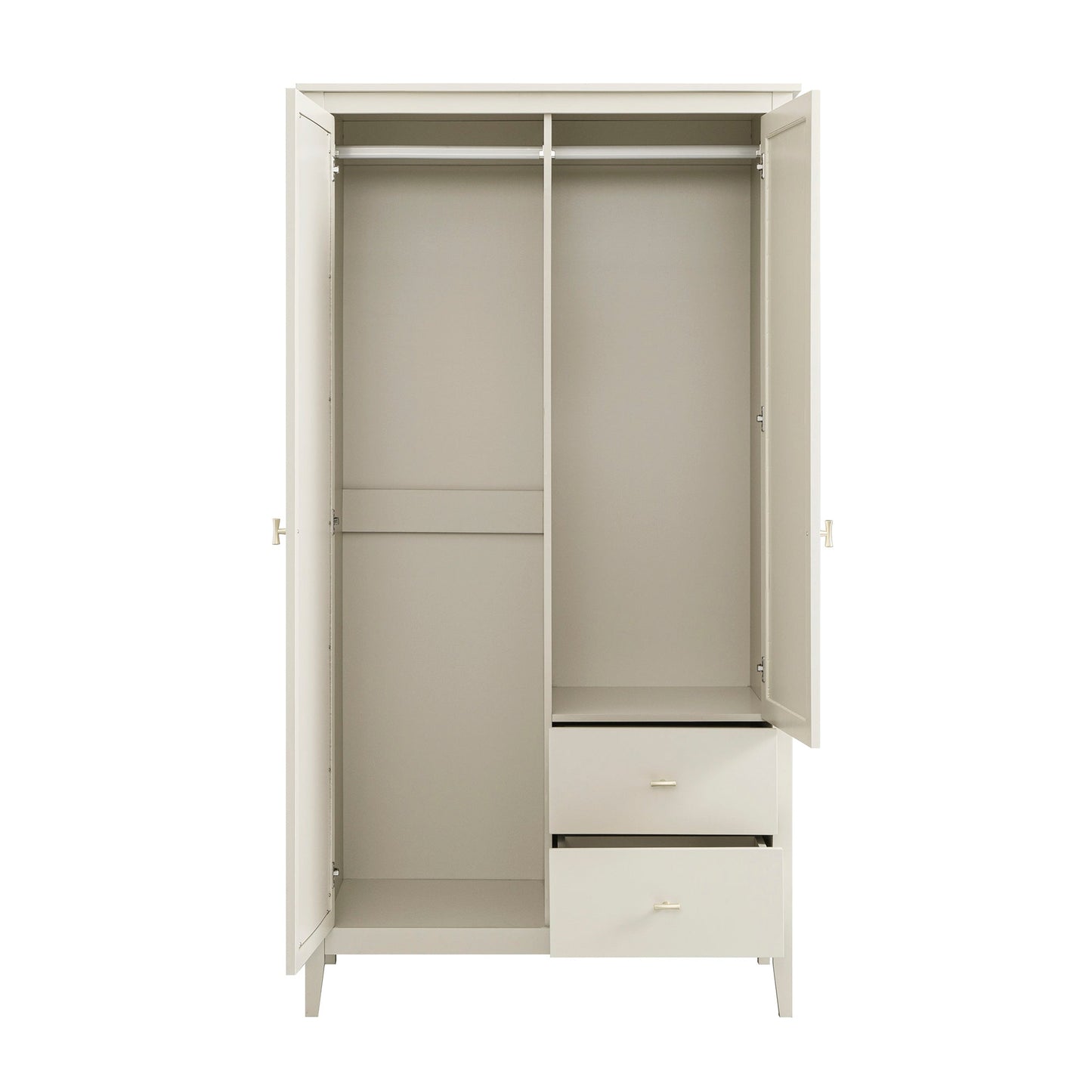 Armoire double miroir Oakham, blanc ombré