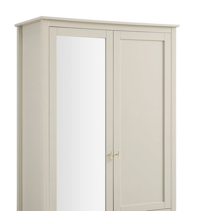 Armoire double miroir Oakham, blanc ombré