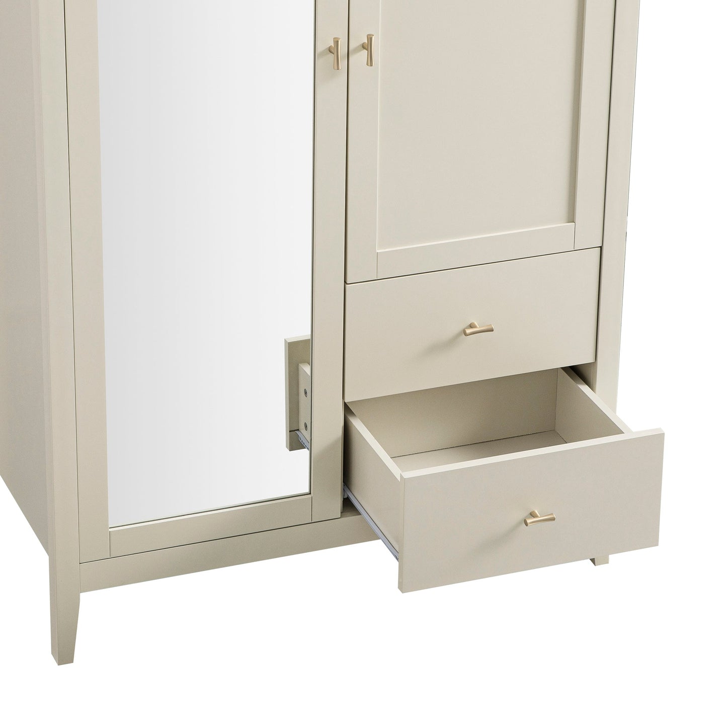 Armoire double miroir Oakham, blanc ombré