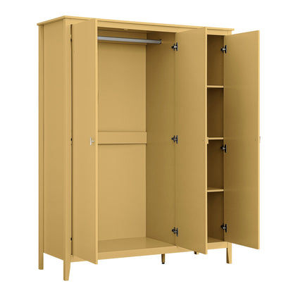 Armoire triple Oakham, rotin jaune
