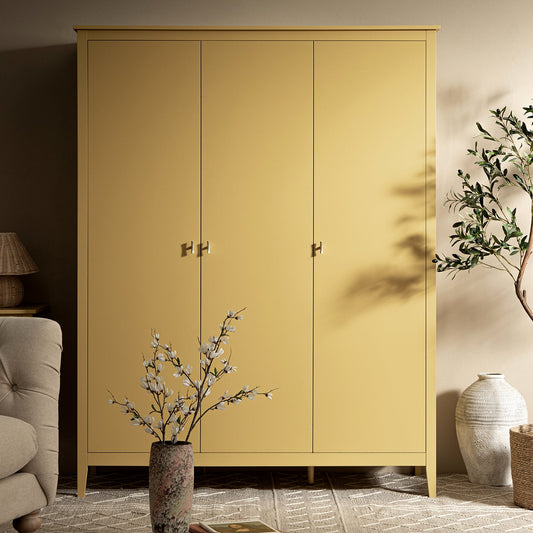 Armoire triple Oakham, rotin jaune