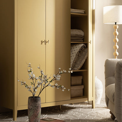 Armoire triple Oakham, rotin jaune