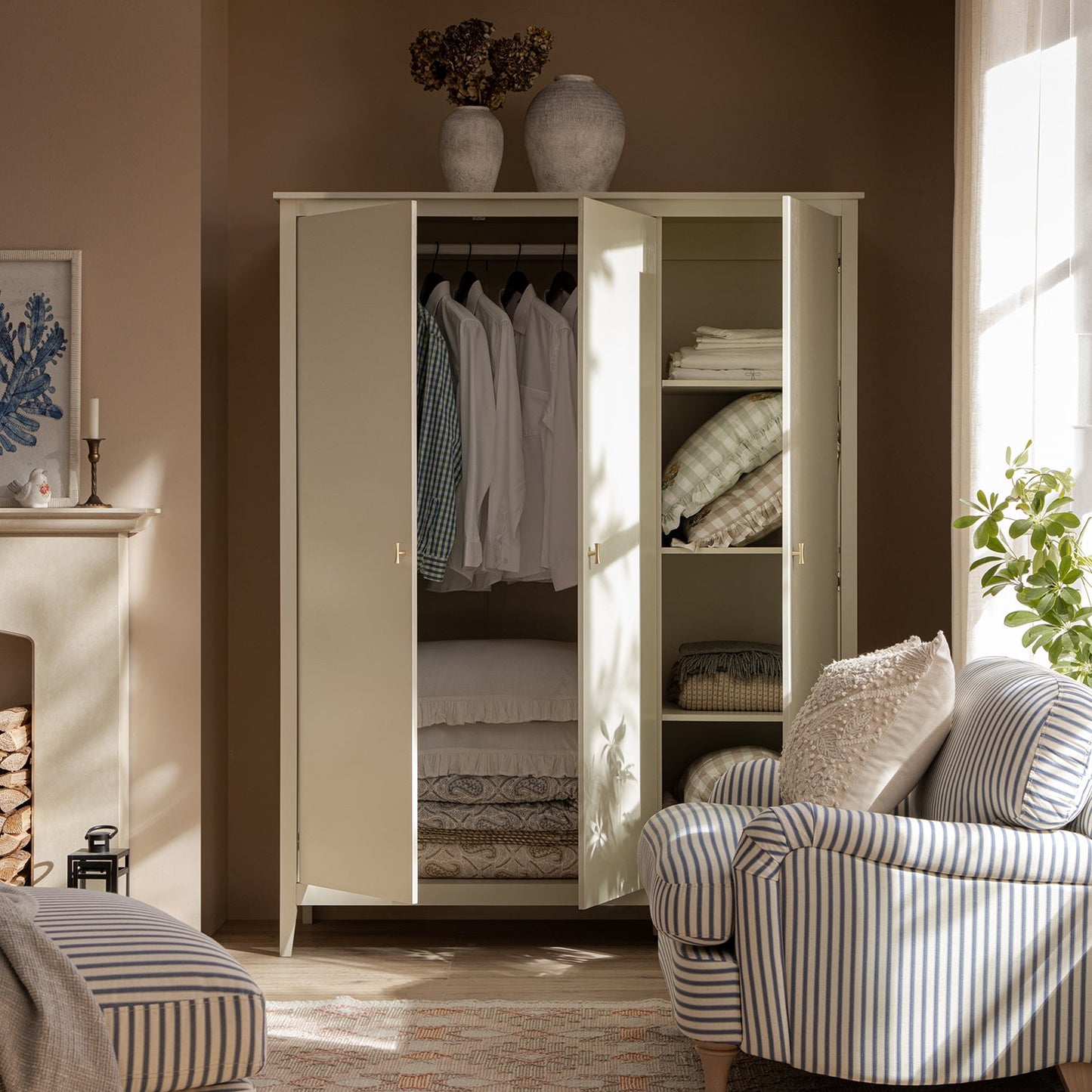 Armoire triple Oakham, blanc ombragé