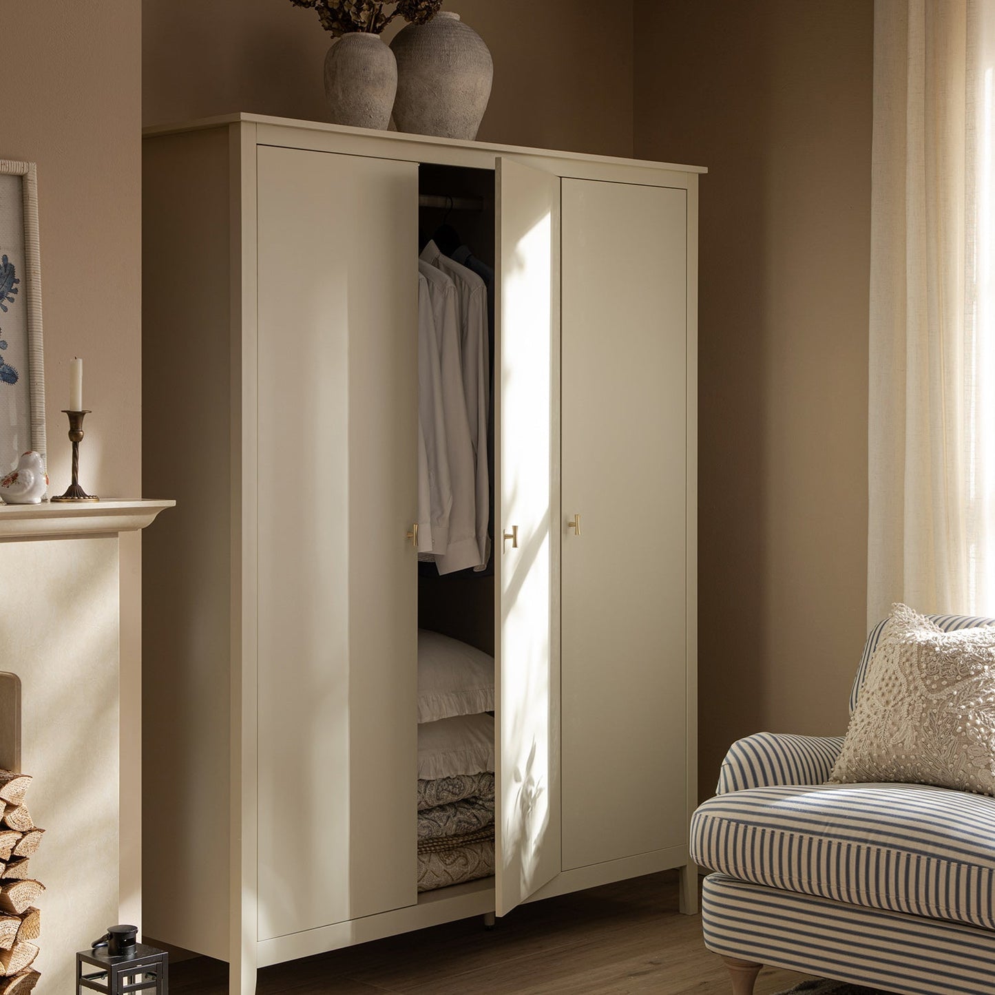 Armoire triple Oakham, blanc ombragé