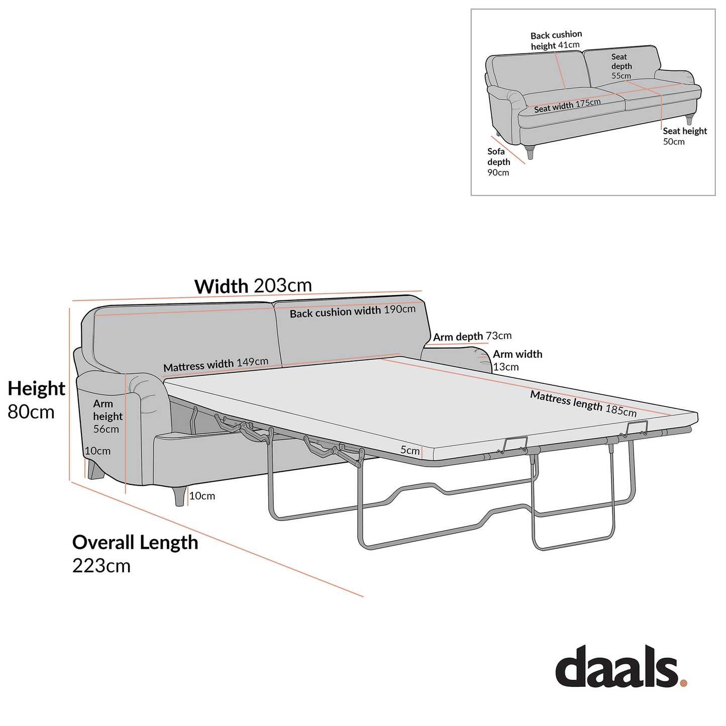Canapé-lit 3 places Daphnis en velours bleu égéen