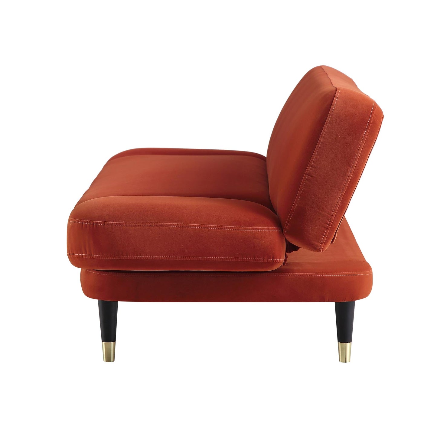 Solna, canapé-lit 2 places, velours rouille