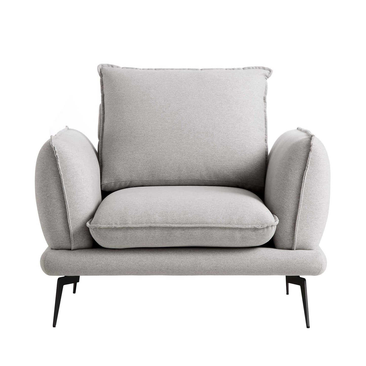 Fauteuil en tissu gris chiné Obriel