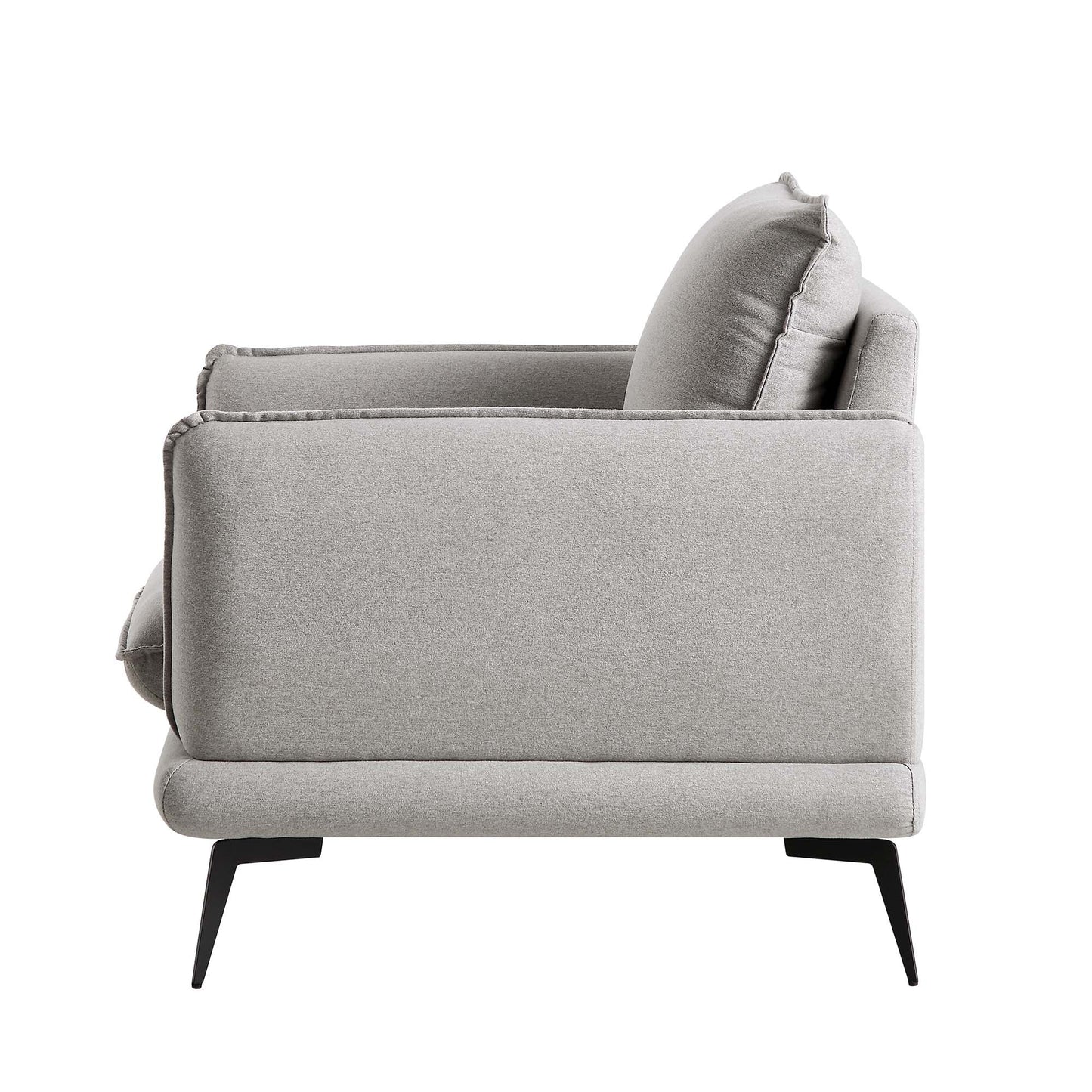 Fauteuil en tissu gris chiné Obriel
