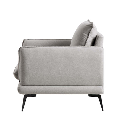 Fauteuil en tissu gris chiné Obriel