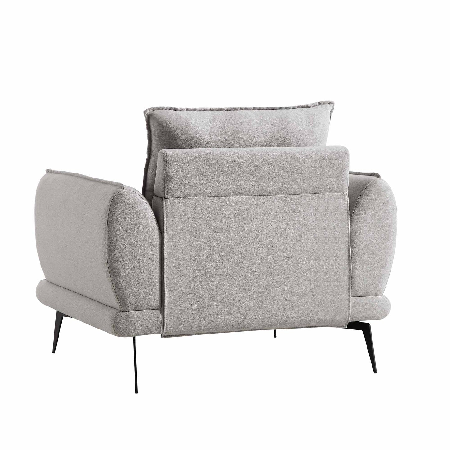 Fauteuil en tissu gris chiné Obriel
