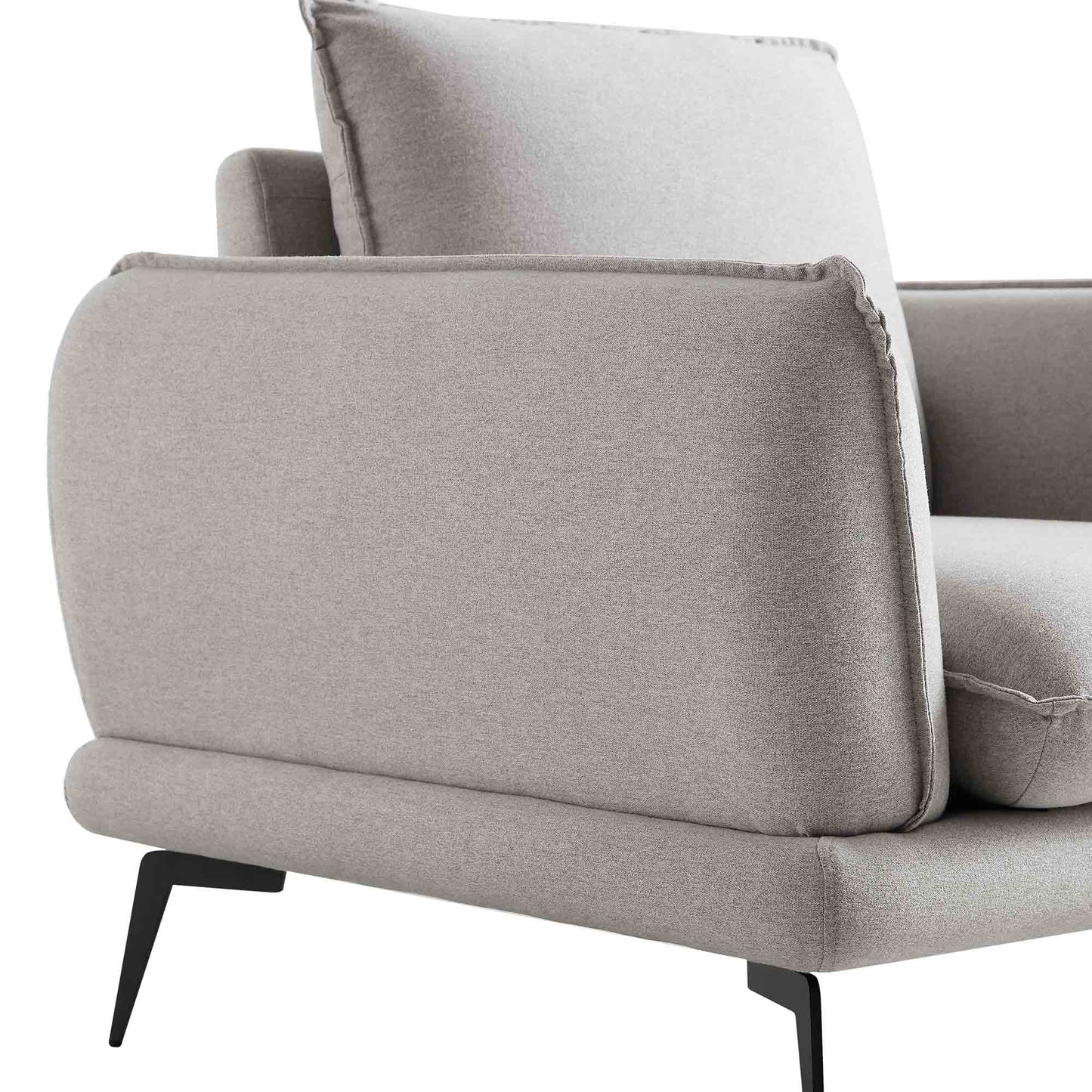 Fauteuil en tissu gris chiné Obriel